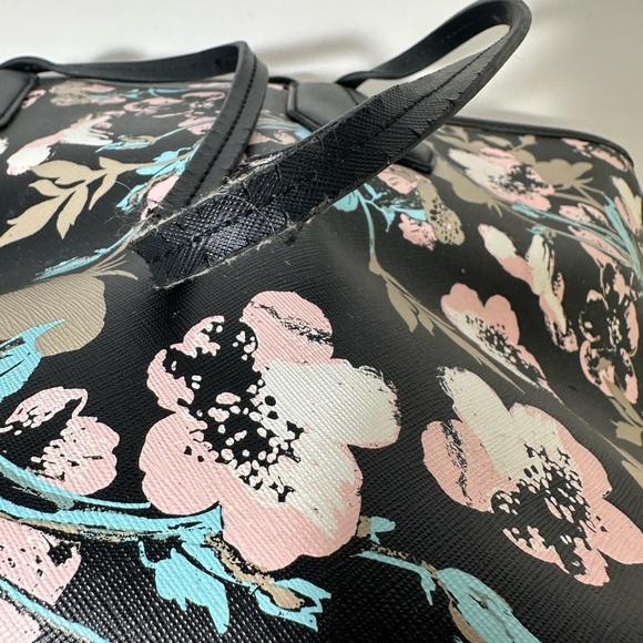 Kenneth Cole Reaction Black and Pink Floral Tote Bag - Picture 6 of 6